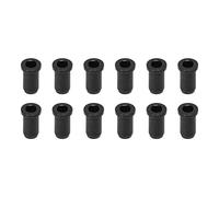 Acouto 12PCS Guitar Bridge Body Through Ferrules Replacement Metal Electric Guitar String Bushings Gold Ferrules Suitable el String FerrulesElectric FerrulesGuitar (Black)