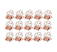 Acouto 12pcs Paper Clamps, Foldback Clips for Office, Curved Clamping Mouth Not Damage Paper Rose Trefoil Handles, with Storage Box, for Office Home School Workshop, 2.5 x 4cm