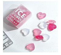 Acouto 15 Pack Heart Shaped Reusable Ice Cubes Multi Color Layers Pure