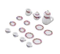 Acouto 15 Pcs Dollhouse Tea Set Simulation Ceramic Tea Cups Set Doll House Accessories Miniature Model Props Type E E Model Props Type Dollhouse SetDollhouse Cup (A)