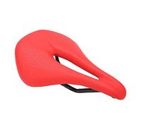 Acouto 155mm Widen Composite Material Leather Saddle Cushion Hollow Cycling Road Bike CushionBlack Is the Front Ultra 2 Composite Material Leather SaddleCarbon Hollow SaddleHollow Road Bike (Red)