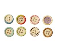 Acouto 15mm 400pcs Wooden Buttons Round Handcraft Craft Printed Buttons Sew On Jewelry Accessory for DIY Projects Easy Break Material Sharpness Burrs PEARWOOD No Edges