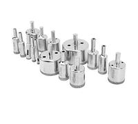 Acouto 15Pcs Set Drill Bit Hole Saw Set Marble Ceramic Glass Cutting Tool 650mm 0 2-2 0in Strength The Simple Drill BitHole Saw SetHole MakerDiamond Glass CutterCeramic Cutting