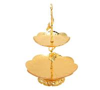 Acouto 2 Tier Gold Cupcake Stand Cake Stand Set Dessert Set Tiered Serving Tray with Removable Plates for Parties Weddings Birthdays Decorations