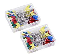 Acouto 200 Pcs Quilting Pins Shaped End Flat Sewing Pins Mixed Color Set Have and See St PinQuilting PinFlat PinQuilting AccessoryDressmaking Pin