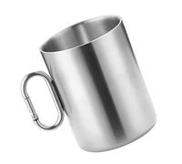 Acouto 200ml/300ml/400ml Camping Water Cup Stainless Steel Coffee Mug Tea Cup with Handle Easy Perfect Surface Water Soup Steel Made for Tea and Stainless Polished (400ml)