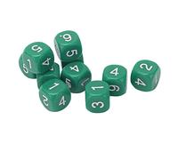 Acouto 20pcs 6 Sides Number Dice Round Corner Design Plastic Dice Set Board Game Teaching Tools Green Including of 20pcs Sufficient Number DiceRound Corner Dice6 Sides DicePlastic (Green)