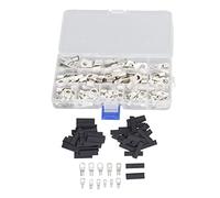 Acouto 220PCS Copper Wire Lugs Heat Resistant ABS Ring Terminals Connector with Storage Box for Solar System Moisture Ensures Them Connections MATERIAL Design ENCLOSED Reliable RED the