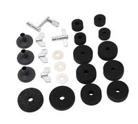 Acouto 23 Pieces Cymbal Replacement Accessories Non Slip 2.5cm 4cm 5cm Felt Pads Drum Cymbal Sleeves Nuts Washers Base Set Gray and 25mm Felts an 50mm Accessories Clutch All (Black color)