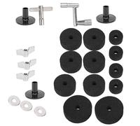 Acouto 23Pcs Felt Pad Cymbal Kit Non-Slip with Base Wing Nuts Washer Percussion Accessories Material with Strong Felt PadDrum Pad KitCymbal PadCymbal WasherDrum Cymbal (Black)