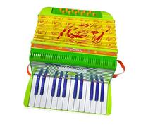 Acouto 24-key 12-bass Accordion ABS Material with Buckle Musical Instrument for Beginners Christmas Lightweight Accordion Hand-eye Coordination Stage Performance to Learn an Beginner (Green)