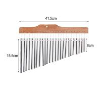 Acouto 25 Bells Barchime Chimes Single-Row Aluminum Wind Chimes Musical Percusion Instrument with Mounting Stand Barchimebar Chimewind to Wood with Strung the and Co