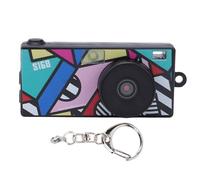 Acouto 2K 1440P Retro Keychain Camera Vintage Portable Travel Camera with Built in Flash 1.47 Inch Screen & Type C Charging for Life Records Festival Celebrations (Black)