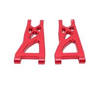 Acouto 2pcs 1/10 RC Front Suspension Arms Aluminum Front Swing Arms for Senton and Other Series 1/10 RC CarsBlue and Easy Long Deform Compact Durable Made to Lightweight Use Alloy (Red)