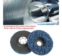 Acouto 2Pcs 115mm Blue Poly Strip Wheel Disc Paint Removal Tool for Angel Grinders Good Wear Long Perfo Poly Strip WheelPoly Disc115mm Disc115mm WheelPoly