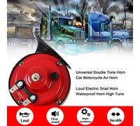 Acouto 2PCS 12 V Double Horn Car Motorcycle Horn Electric High/Low Tune with 12 Sounds Controller and Remote Control HornAir HornCar HornAuto HornDouble HornDual Ho