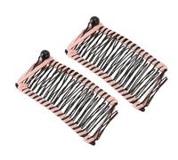 Acouto 2Pcs Banana H Cl Metal Woven Thread Easy Simple Stylish Vintage Clincher Comb for Office Travel Family Dark Brown Banana H ClipsVintage Clincher CombBanan Ki of Types Straight (#2)