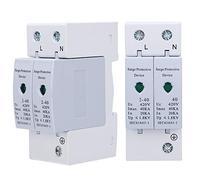 Acouto 2Pcs Device AntiThunder Electronic Component 2P 40KA 420V AC Protector Wide DeviceSurge Protection2P ProtectionPhotovoltaic ProtectionHouse ProtectiveAnti-Thunder