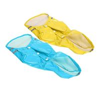 Acouto 2pcs Dog Raincoat Coat Hooded Rainwear with Reflective Stripe Yellow Blue Not Look Freely Have Dogs RaincoatDog Reflective RaincoatDog Hooded RaincoatWaterproof (M)