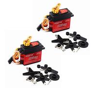 Acouto 2pcs DSSERVO DS3225 Digital Servo 25KG Metal Gear High Torque for 1/10 1/12 RC Car HSP Car Boat Helicopter Robot Airplane Metal with Anodizing Accuracy (Black and Red #-1)