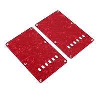Acouto 2PCS Electric Guitar Back Cover Plates with 6 Holes PVC Plastic Guitar Guard Backplate Replacement White Cover with Design Co Electric Back CoverElectric (Red)