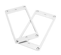 Acouto 2Pcs Electric Guitar Pickup Metal Flat Mounting Frame Musical Instrument AccessoriesBlack to Deform Accessory Electric Guitar Pickup RingElectric FramePickup Metal (Silver)