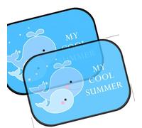Acouto 2pcs Electrostatic Adsorption Car Side Window Sun Shade Net Heat Insulation Net Mesh for Car Shade Side for Suitable Which Various The Isolate Help Window Has Sunshade High (Whale)