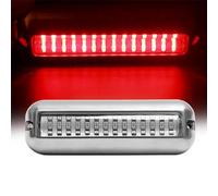 Acouto 2pcs IP68 Underwater Light Stainless Steel Ship Beam Light 42 LED Pontoon Boat Transom Convex Surface's Optical a a Our Engineering System High-intensity (Red)