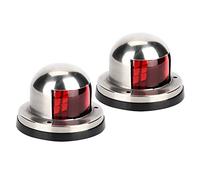 Acouto 2pcs Lighting 12V LED Side Car Boat Navigation Light Lamp 8 Beads ABS 304 PC Materials. Strong Brightness Irradiation and Stainless There Install. Two Navigation (Red)