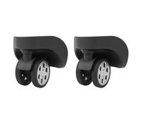 Acouto 2Pcs Luggage Wheels 360 Degree Rotating Quiet Antiwear ABS Rubber Suitcase Caster with Screws for Replacement Repair Rose Gold Rotating Luggage These Load Wi (Black)