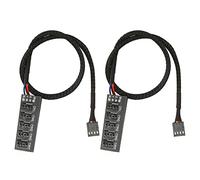 Acouto 2Pcs PWM Fan Hub 5 Way 4Pin 13.8in Cable Length Widely Compatible PC Fan Adapter Cable for Computer Desktop Case PC From to Single PWM 5 a 4 Can Power HubPC