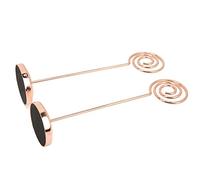 Acouto 2Pcs Table Number Holder Round Metal Steady Semicircle Convex Design Electroplating Technology Photo HolderGold Classification Base Daily Circular Stable Daily Semi Convex (Rose Gold)