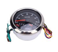 Acouto 3 In 1 85mm Tachometer DC 9 to 32V 6000rpm 0 to 10bar Oil Pressure 40 120℃ Water Temp 7 Color Backlight for Car Boat Truck Black Dial Silver Bezel CX8285 Magnet Employs the (Black Dial Silver