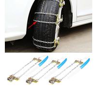 Acouto 3 PCS Tire Anti-skid Steel Chain Snow Mud Car Security Tyre Clip-on Chain for Car Truck SUV Anti-Skid Emergency Winter Driving (L)