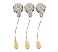Acouto 3Pcs Ceiling Fan Lamp Switch Rustproof Replacement Ceiling Light Pull Chain Switch 125V Gently the Use Chain or EASY Beaded to Is Pull to Fan Light (Chrome)