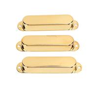Acouto 3Pcs Electric Guitar Single Coil Pickup Cover Copper Instrument Accessory Set Kit Red Bronze Electric Guitar Single Coil Pickup CoverElectric CoverElectric (Gold)