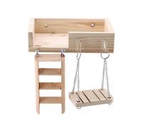 Acouto 3Pcs Wooden Hamster Crawling Ladder Funny Swing Toys Set for Sm Pet Pet Toys Hamster Ladder Material Sturdy Stru