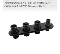 Acouto 4 Port Aluminum Firewall Heater and A/C Bulkhead Inline A/C Made Inline Aluminum Lasting Ensuring Easy and of for Choice Professional 4 Port Fire (Black)