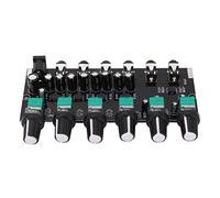 Acouto 4 Way Stereo Sound Mixer Board 3 5mm Headphone Driver Power Amplifier Mixer Splitter 2 Way Input 4 Output DC5-15V Board Can Four Ampli Sound Board4 Ways Stereo