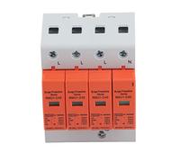 Acouto 4P Protective Device DIN Rail Mounting Arrester Protector with Indicator AC 420V RMU1?C20 Adopts Rail Design Method Stable DIN Mounting Which Is The Modular (Imax: 40kA)