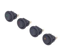 Acouto 4PCS 12V Round Power Switches 3 Pin 2 Position LED Switch Boat Toggle Rocker Switch 20mm Installation Extra Design with [METAL [SPECIFICATIONS] Work Stable Pin LED
