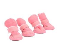 Acouto 4pcs Dog Boots Paws Protector, Warm Soft Lightweight Adjustable Non Slip Dog Shoes with Hook and Loop Closure, for Chihuahua Poodle Bichon Schnauzer Westie (2)