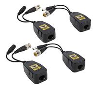 Acouto 4Pcs HD Video Transmitter Thunder Power Balun RJ45 2in1HDCVI/TVI/AHD/CVBS 2~8MP Transmission Combinations Mult HD Video TransmitterVideo Power BalunVideo Balun TransceiverHD