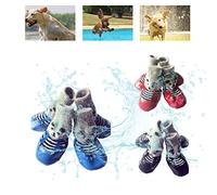 Acouto 4PCS Pet Socks Slip Protector Outdoor Sports Socks Shoes Boots Dogs Protective Rain Snow Shoes Pet SocksDog SocksRubber Dog BootsPet Supplies Protector an St Snug Se (#2)
