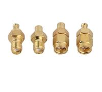 Acouto 4pcs Plated Brass MCX to SMA Adapter 50ohm Impedance for Antenna Radio Coaxial Cables Radio MCX to SMA AdapterMCX AdapterMCX Male Male Female Female