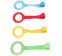 Acouto 4pcs Pull Up Rings Plastic Material Ergonomic Design S Practical Different Colors Walking Assist for Toddler Cribs, Families, Etc Pull Up Rings Toy BarPull