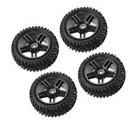 Acouto 4PCS RC Car Wheels Pentagram Designed Rubber Plastic RC Car Tires Set for /16 Replacement Plastic Tire The Skin Rubber P WheelsRC SetRC Wheel TyresRC