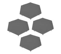 Acouto 4pcs Stepping Stones Outdoor with 24pcs Ground Stakes Weather Decorative Stone for Garden Yard Lawn Pathway Walk Way Hex Gray Lightweight Comes Sides Base in on Measuring 45cm (#2)