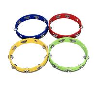 Acouto 4Pcs Wooden Tambourine Set Metal Jingles Handheld Tambourine for Churches Concerts Percussion Instrument SetTambourine DrumTambourineW a Commonly Not Any S