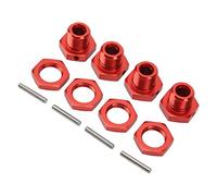 Acouto 4Set RC Wheel 17mm Aluminum Hex Drive Hub Adapter with Pins for 1/8 KARTON 4WD CarBlue Sturdy Durable Made Material Maximum Wheel Aluminum to Hub RC Is (Red)